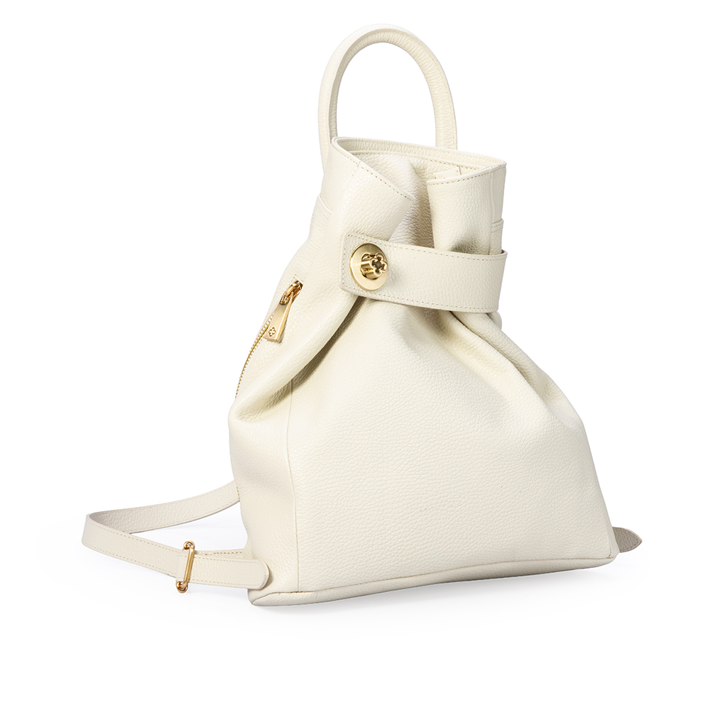 MOCHILA FEMININA BUCKET BRANCA DUNA DE COURO image number 1