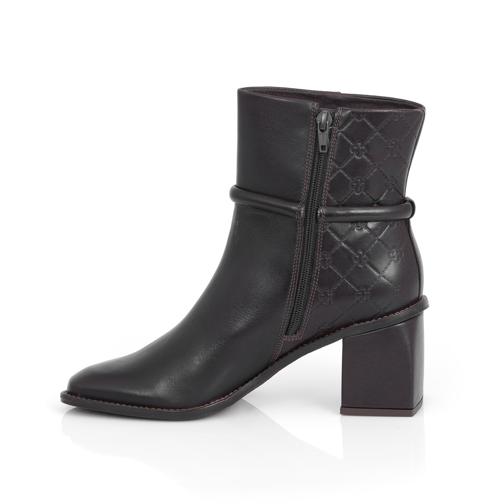 BOTA SALTO BLOCO DE COURO MARROM TOBACCO MONOGRAMA image number 3