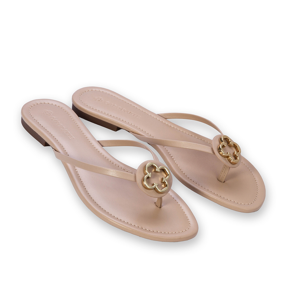 CHINELO RASTEIRA NUDE SEDA DE COURO image number 1