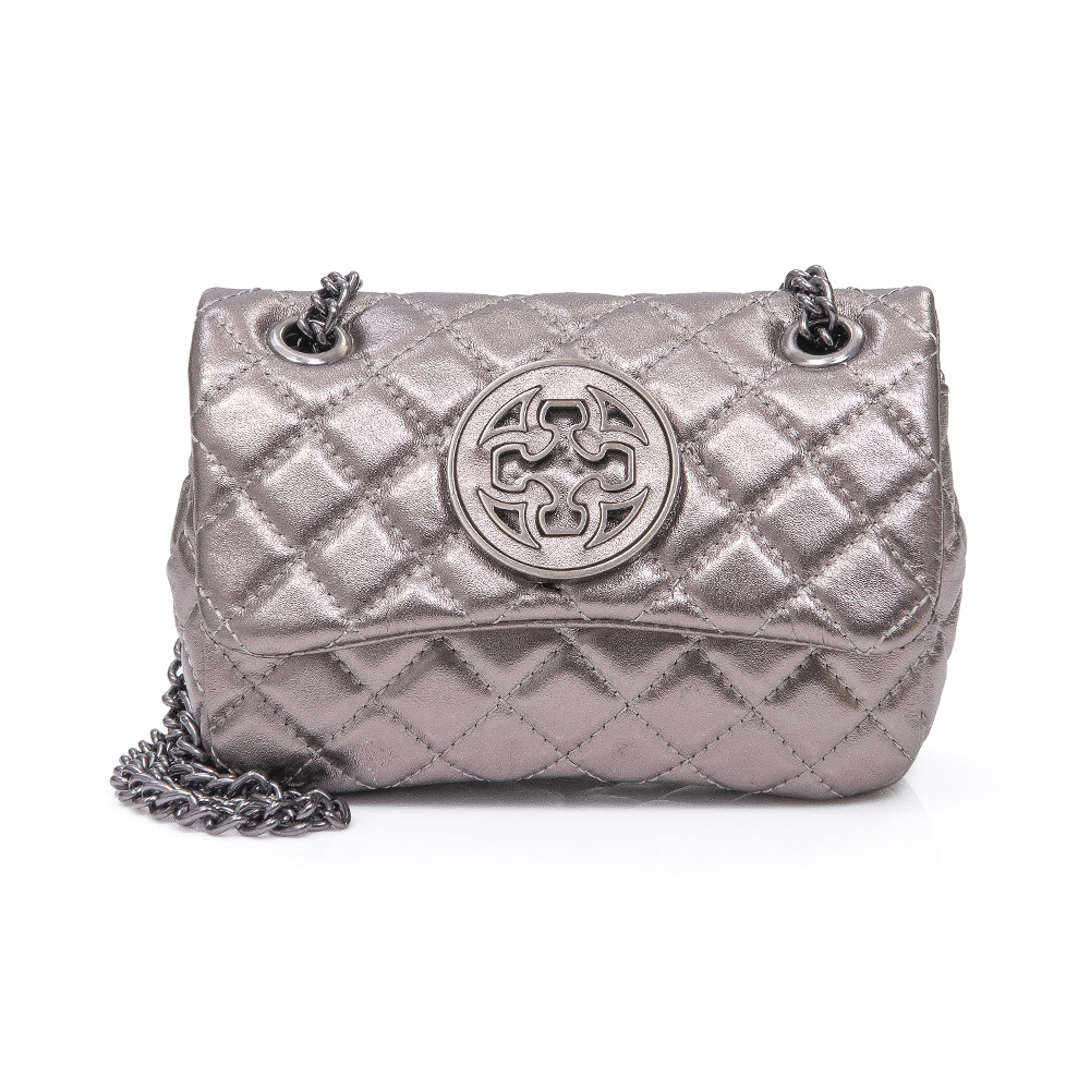 BOLSA PEQUENA COURO CINZA AL&Ccedil;A CORRENTE OLIVIA image number 0