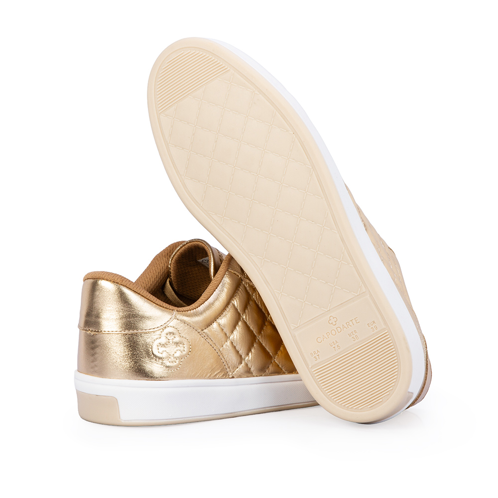 T&Ecirc;NIS DOURADO DE COURO MATELASS&Ecirc; FEMININO AMARRA&Ccedil;&Atilde;O image number 3