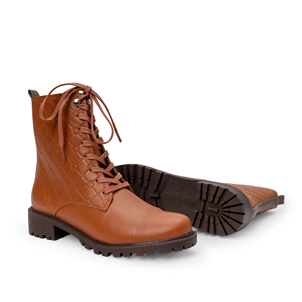 BOTA COTURNO CARAMELO DE COURO MONOGRAMA image number 3