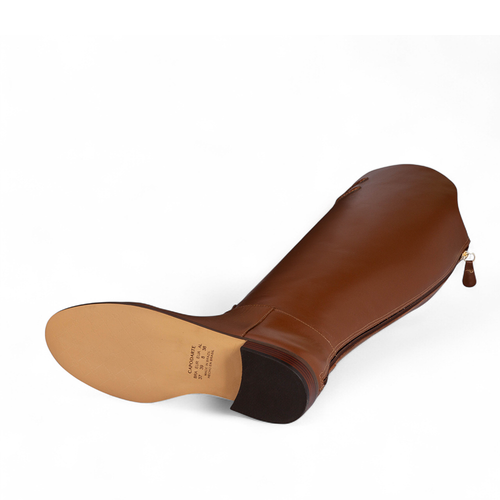 BOTA CANO LONGO CARAMELO MOGNO DE COURO image number 3