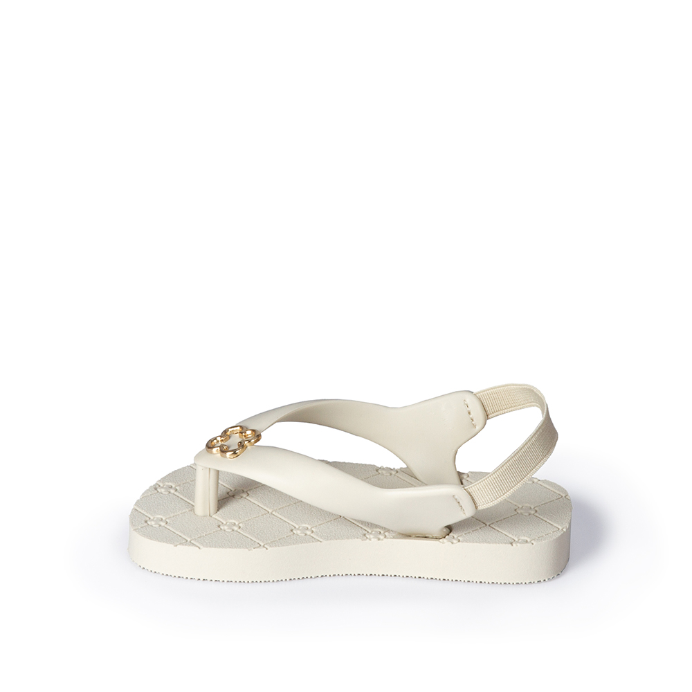 CHINELO BEBÊ BEGE VANILLA MONOGRAMA COM ELÁSTICO image number 2