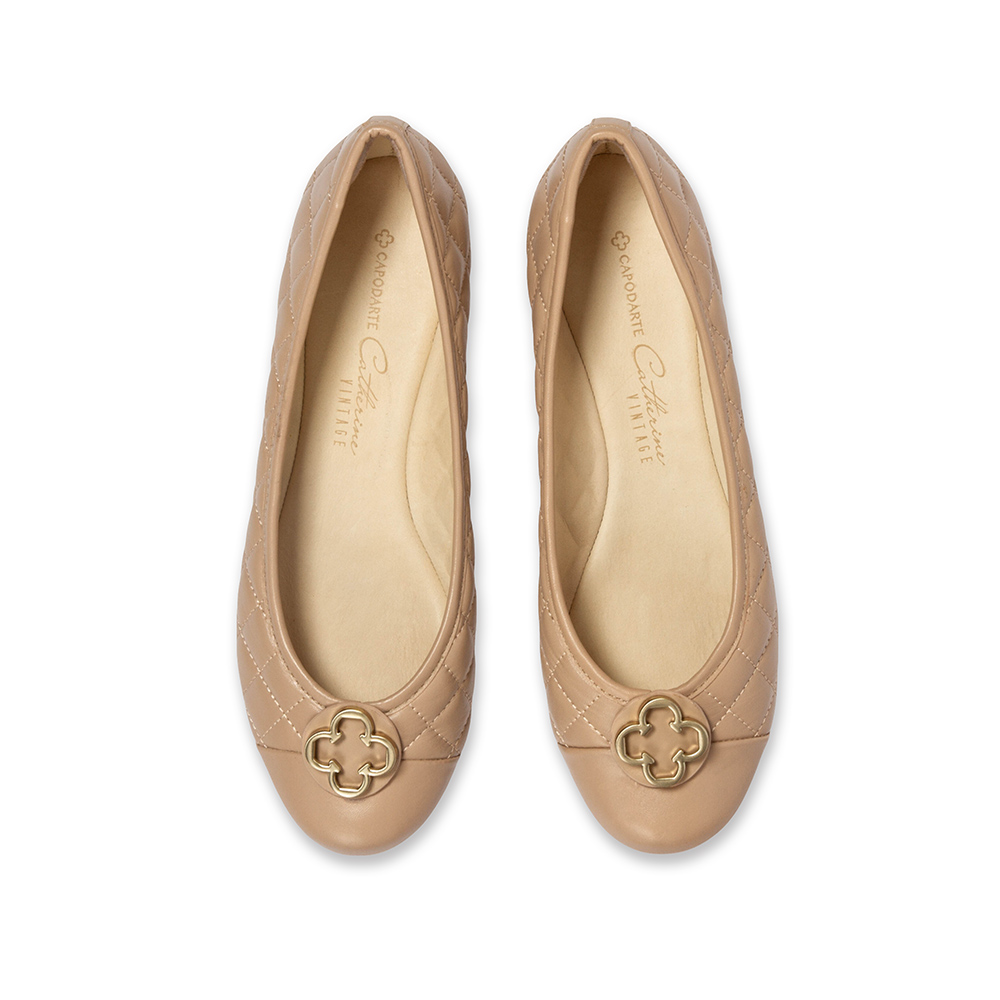 SAPATILHA CATHERINE VINTAGE NUDE SEDA DE COURO MATELASS&Ecirc; image number 4