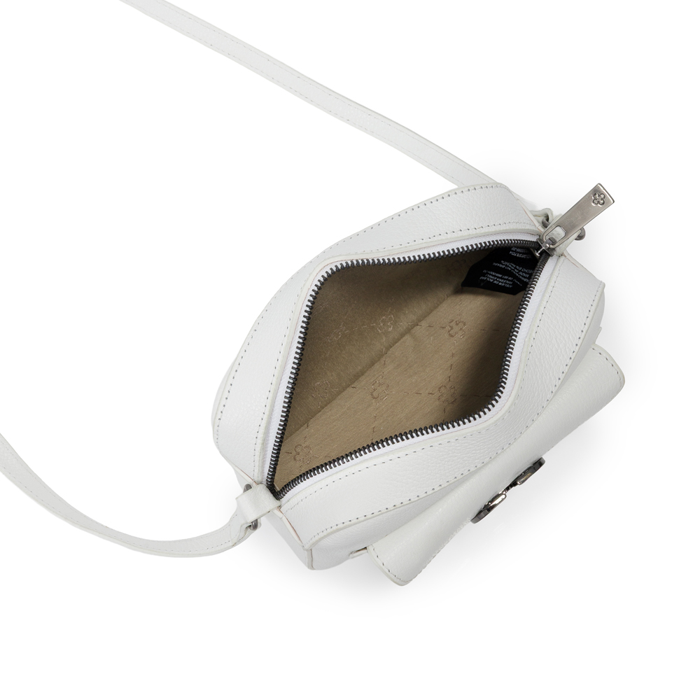 BOLSA PEQUENA BRANCA TIRACOLO COURO SHOULDER BAG image number 4