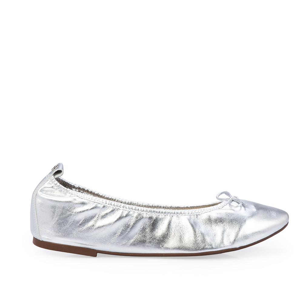SAPATILHA PRATA METALIZADA COURO LA&Ccedil;O image number 0
