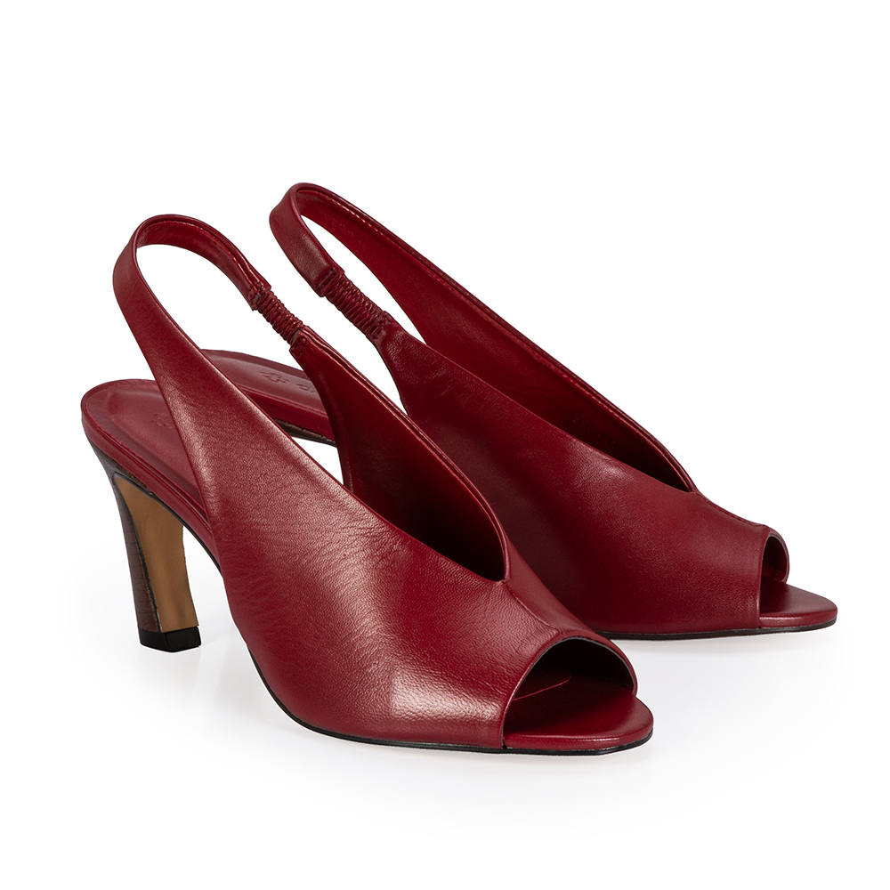 SAND&Aacute;LIA SLINGBACK VERMELHA COURO SALTO ALTO image number 1
