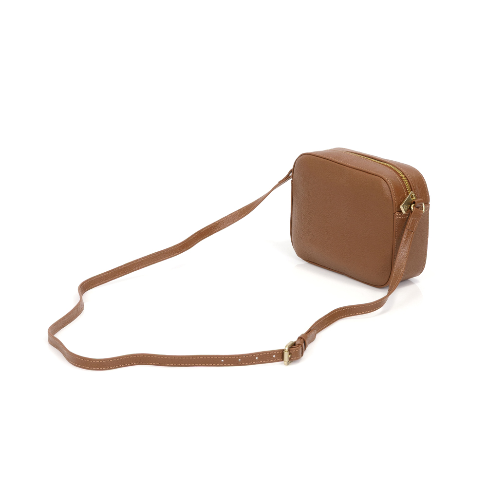 BOLSA PEQUENA TIRACOLO SHOULDER BAG DE COURO CARAMELO image number 2