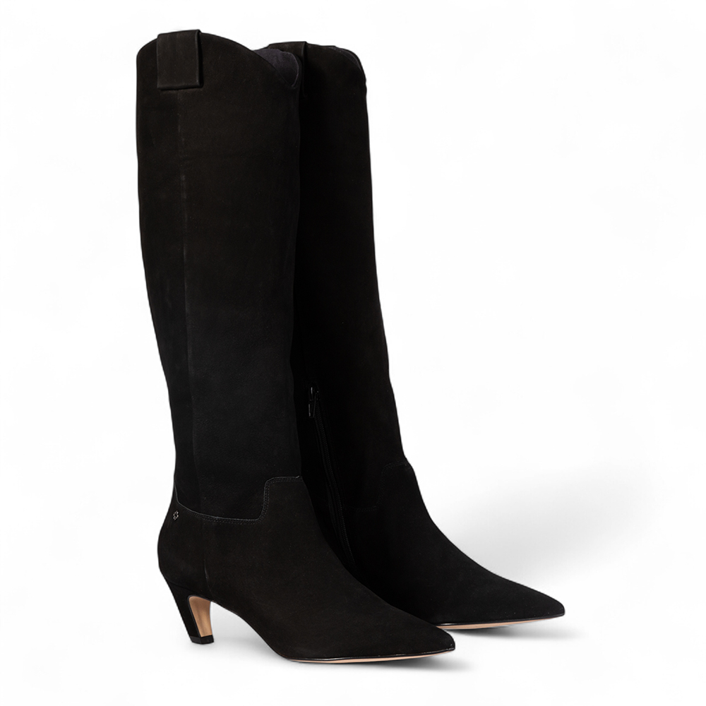 BOTA CANO LONGO PRETA DE COURO NOBUCK image number 1
