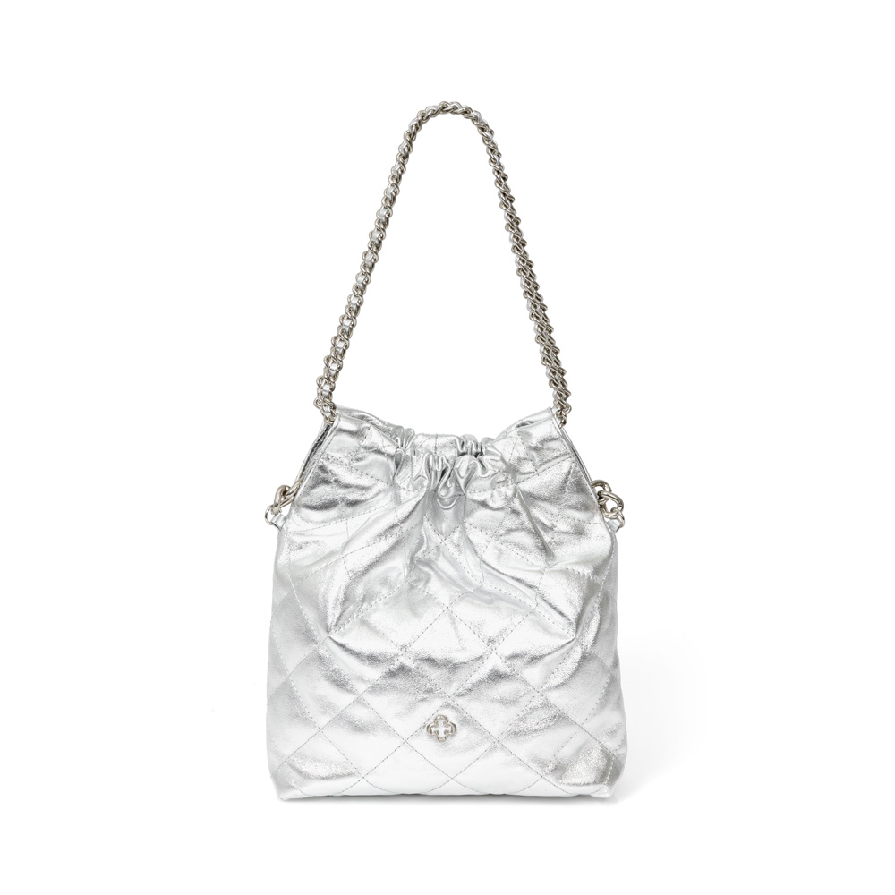 BOLSA SHOULDER BAG PRATA METALIZADA DE COURO MATELASS&Ecirc; image number 0