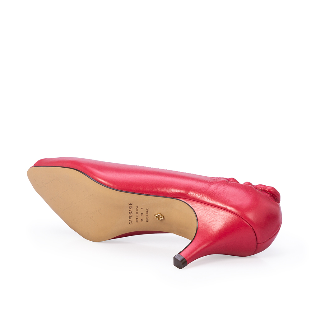 PEEP TOE ROSA MAGN&Oacute;LIA DE COURO SALTO M&Eacute;DIO image number 3