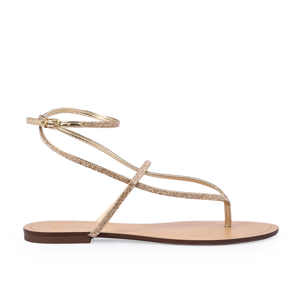 SAND&Aacute;LIA RASTEIRA DOURADA COM BRILHOS image number 0