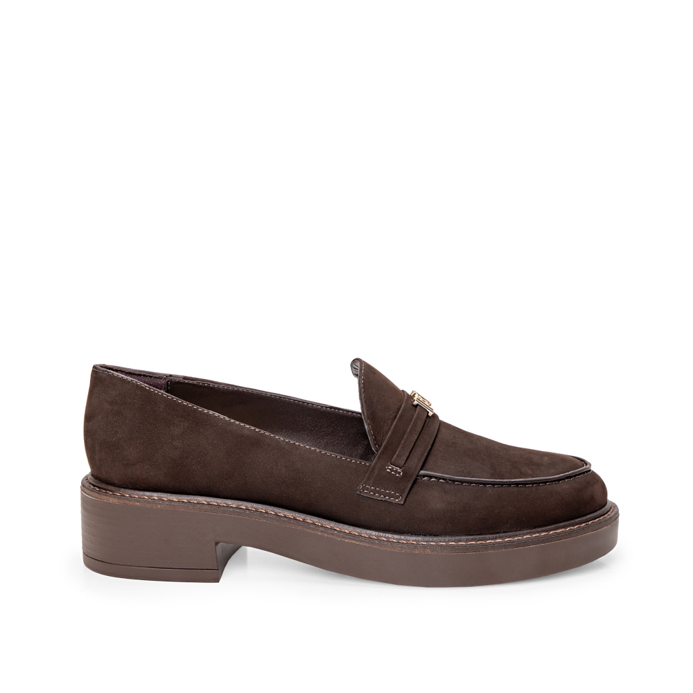 LOAFER MOCASSIM COURO NOBUCK MARROM image number 0