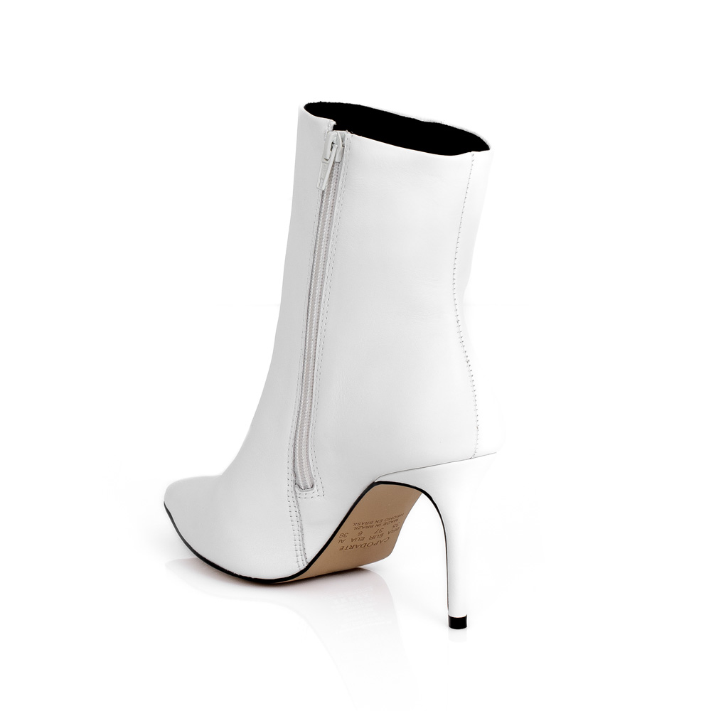 BOTA CANO CURTO BRANCO DE COURO image number 2