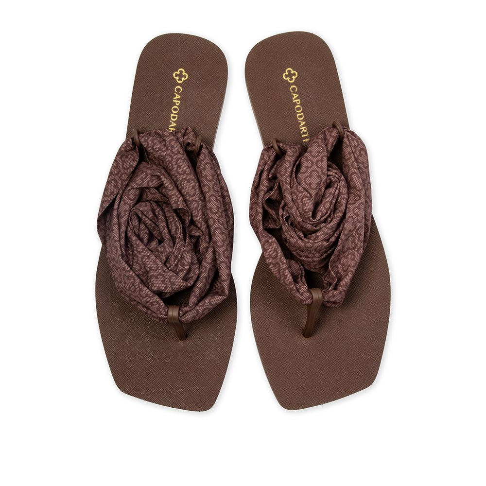 CHINELO MARROM COM LEN&Ccedil;O DE AMARRA&Ccedil;&Atilde;O MONOGRAMA image number 4