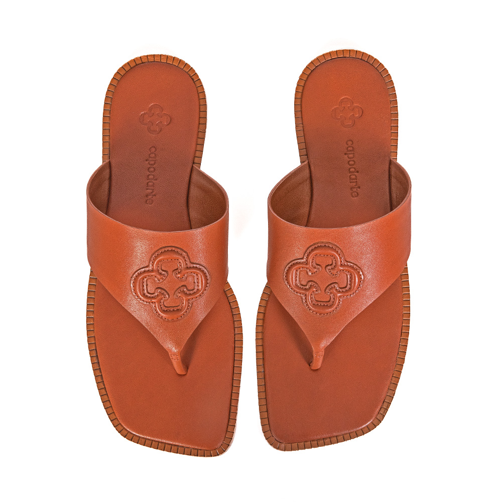 CHINELO RASTEIRA COURO CARAMELO CAMEL image number 4