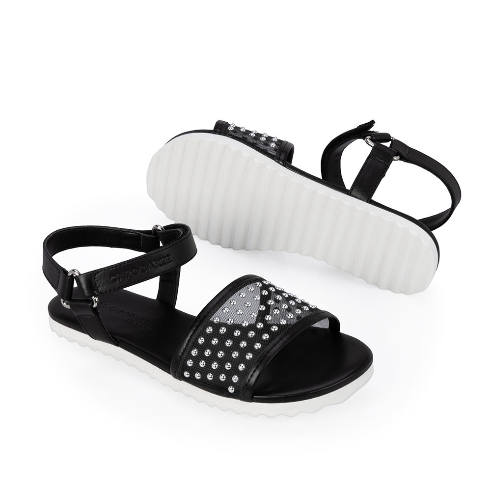 SAND&Aacute;LIA INFANTIL PRETA TELA image number 3