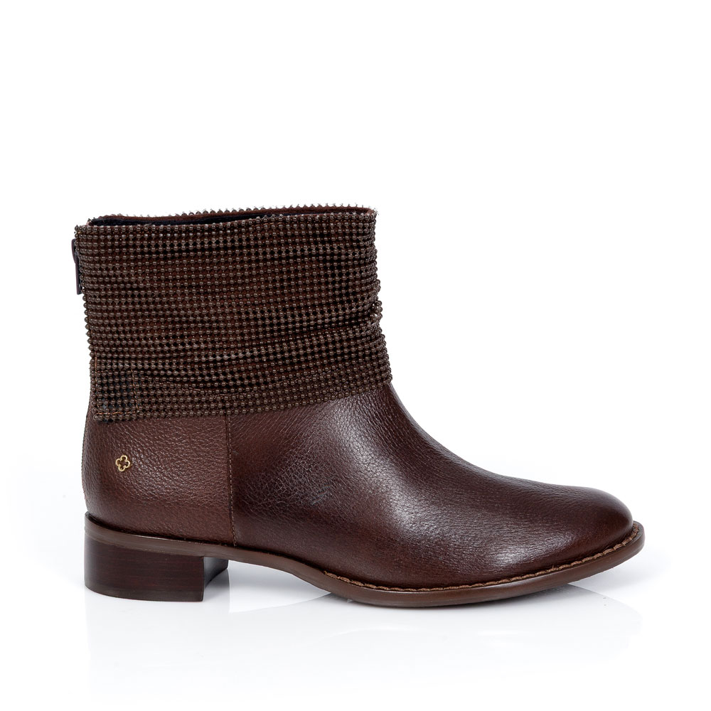 BOTA CANO CURTO MARROM CAF&Eacute; DE COURO HOTFIX image number 0