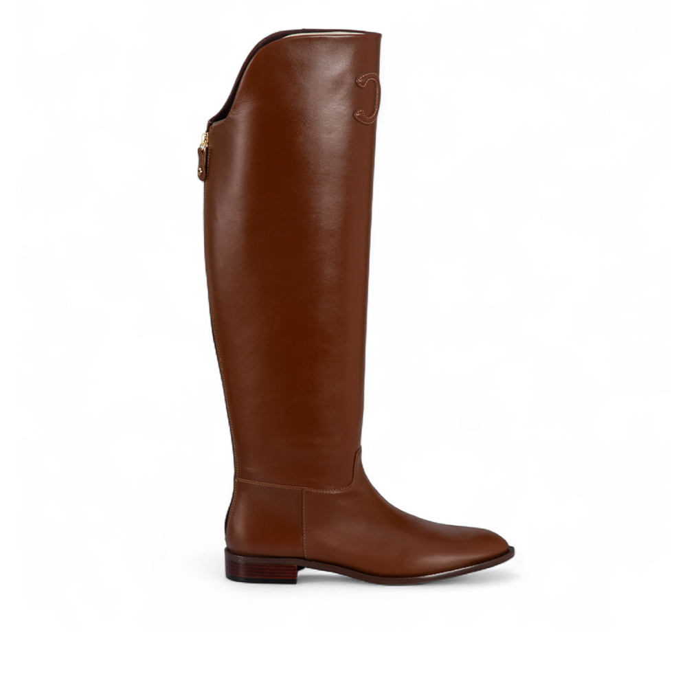 BOTA CANO LONGO CARAMELO MOGNO DE COURO image number 0