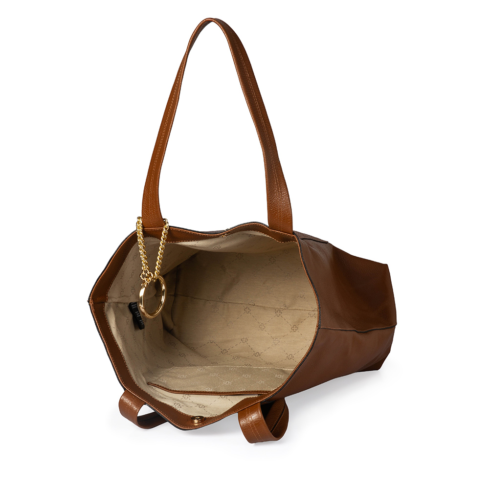 BOLSA MARROM DE COURO SHOPPER VIRA BUCKET image number 4