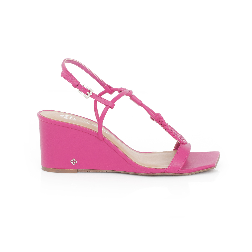 SANDÁLIA SALTO ANABELA COURO ROSA JASMIN image number 0