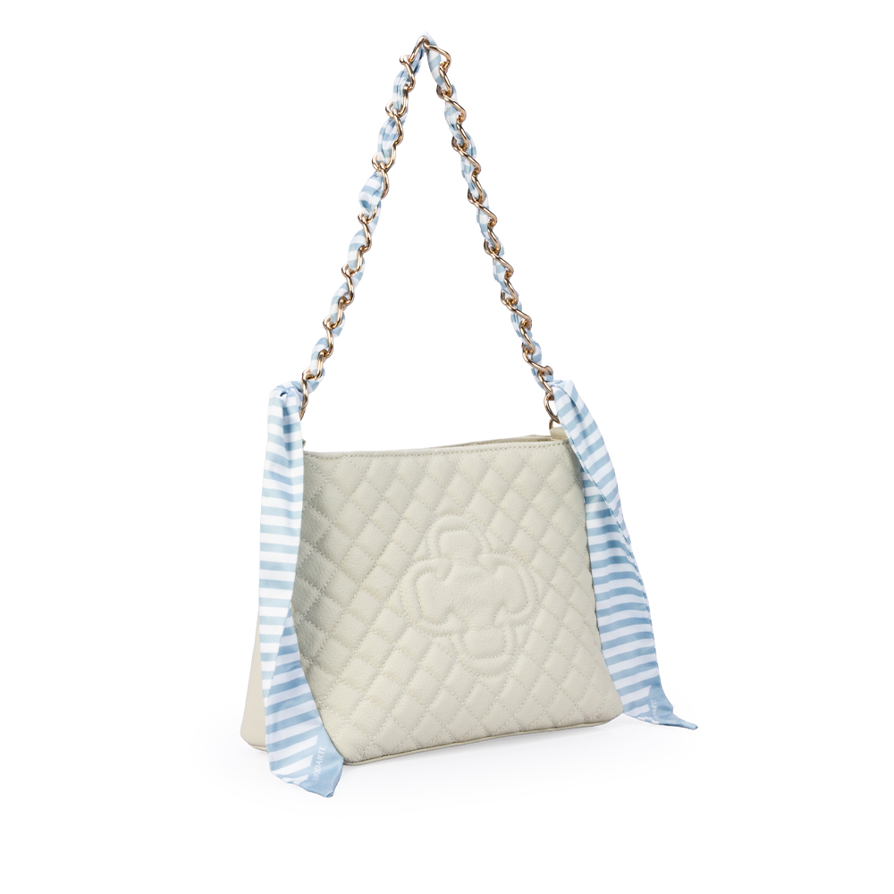 BOLSA BRANCA DUNA DE COURO SHOULDER BAG + LEN&Ccedil;O REMOV&Iacute;VEL image number 3