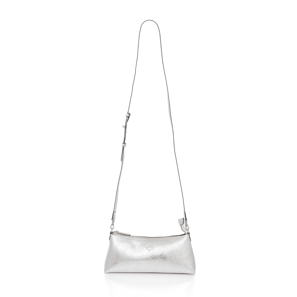 BOLSA PEQUENA PRATA METALIZADA SERPENTE SHOULDER BAG image number 3