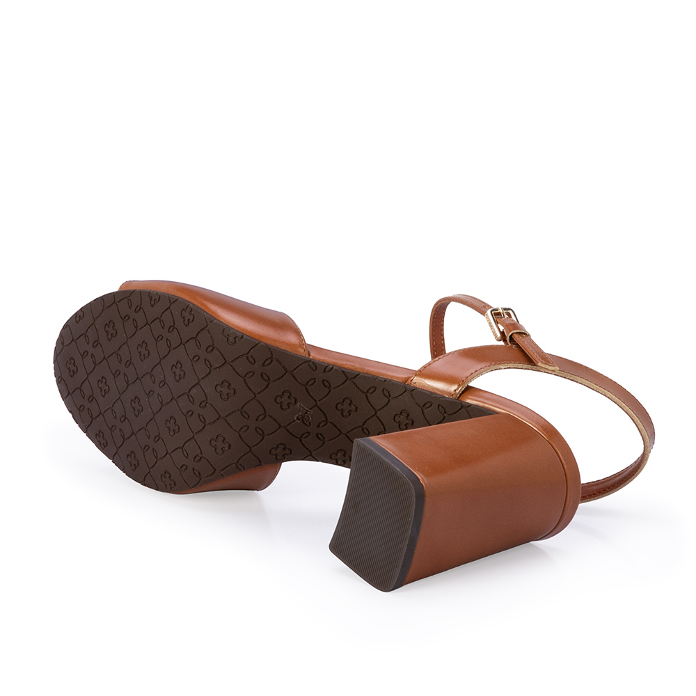 SAND&Aacute;LIA SALTO ALTO COURO CAMEL image number 3