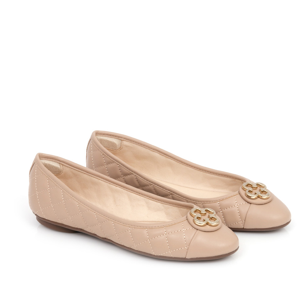 SAPATILHA CATHERINE MODERNIT&Aacute; NUDE SEDA DE COURO MATELASS&Ecirc; image number 1