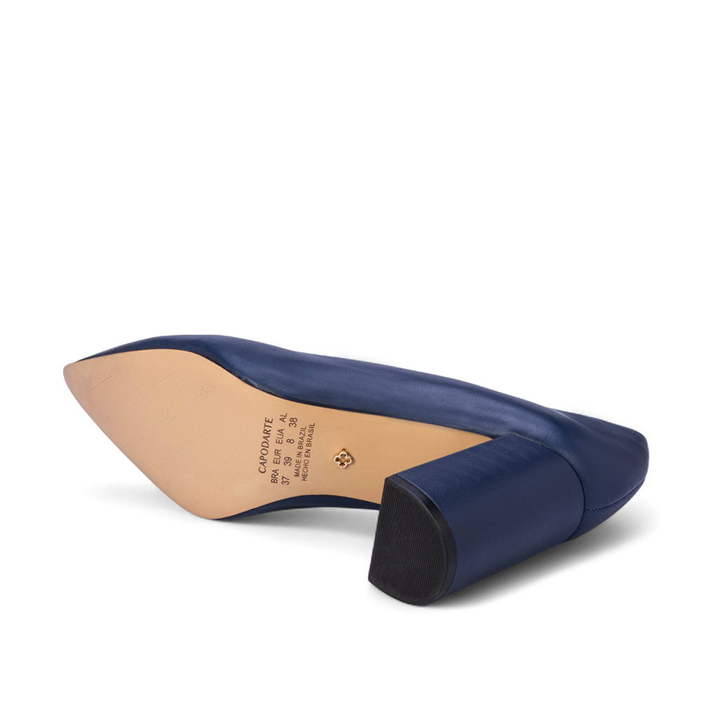 SCARPIN SALTO BLOCO COURO MARINHO AZZURRO image number 3