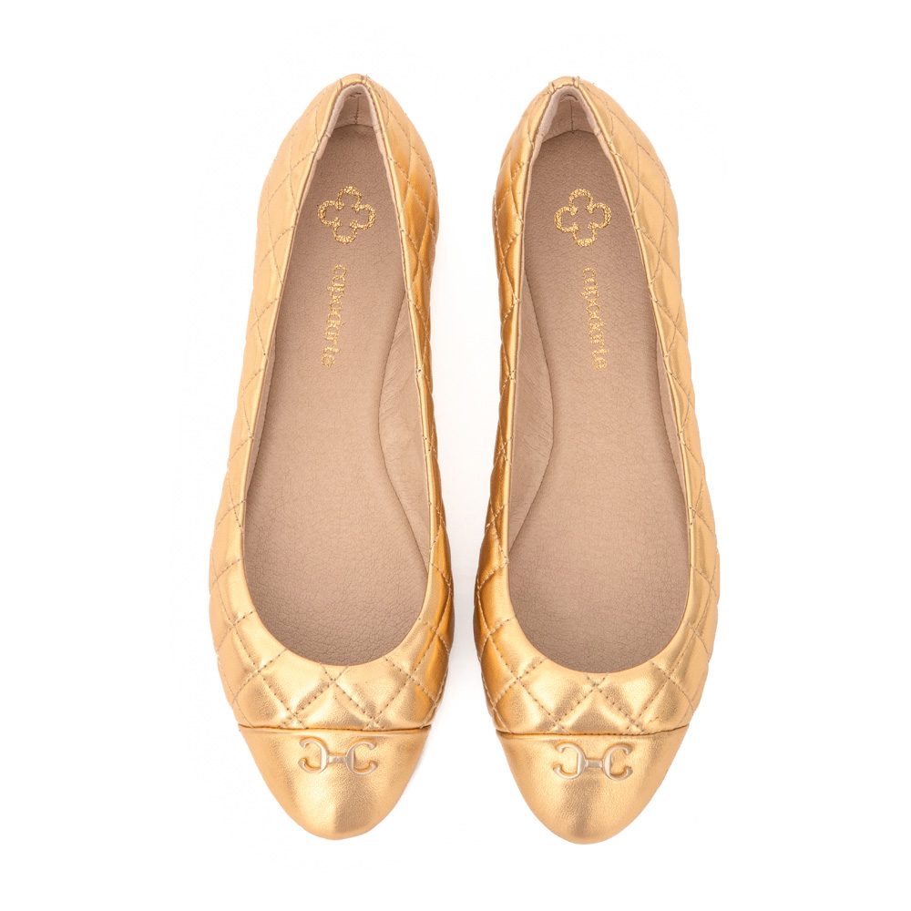 SAPATILHA DOURADA METALIZADA MATELASS&Ecirc; image number 4