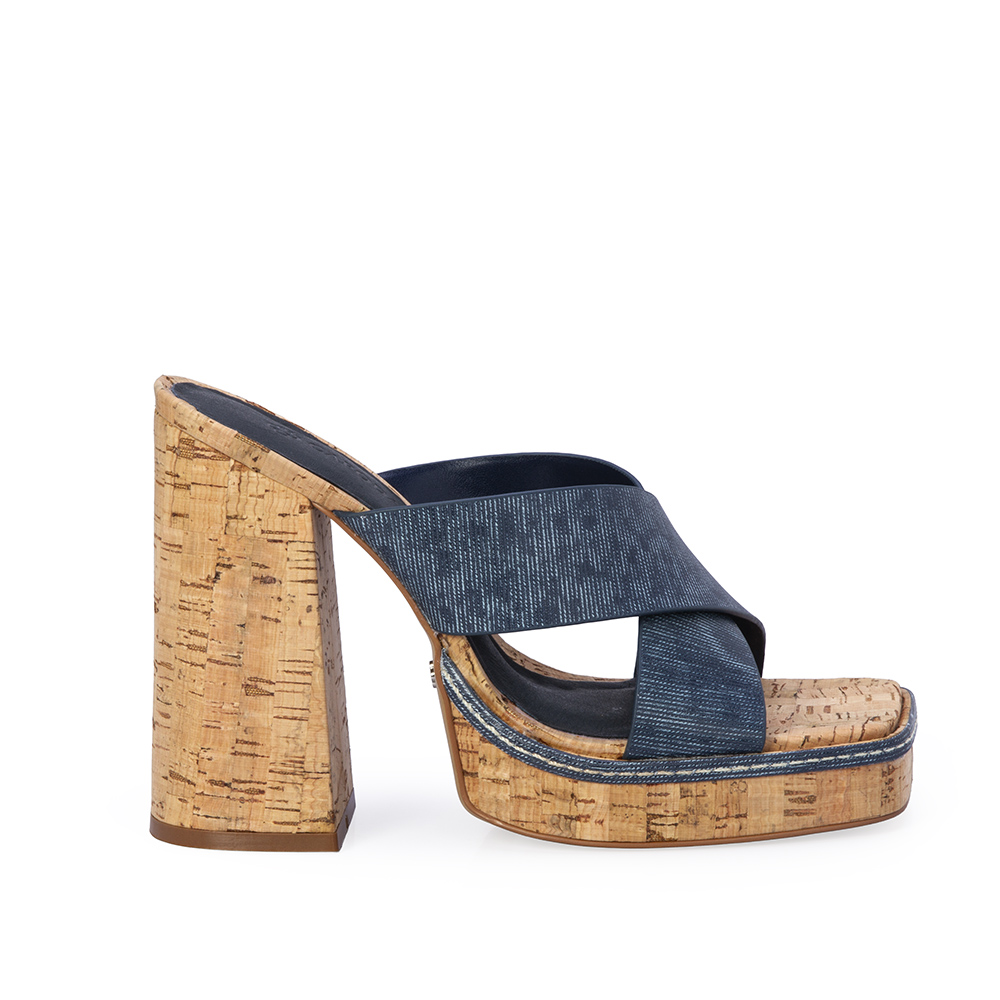 MULE MEIA PATA DE COURO DENIN AZUL image number 0