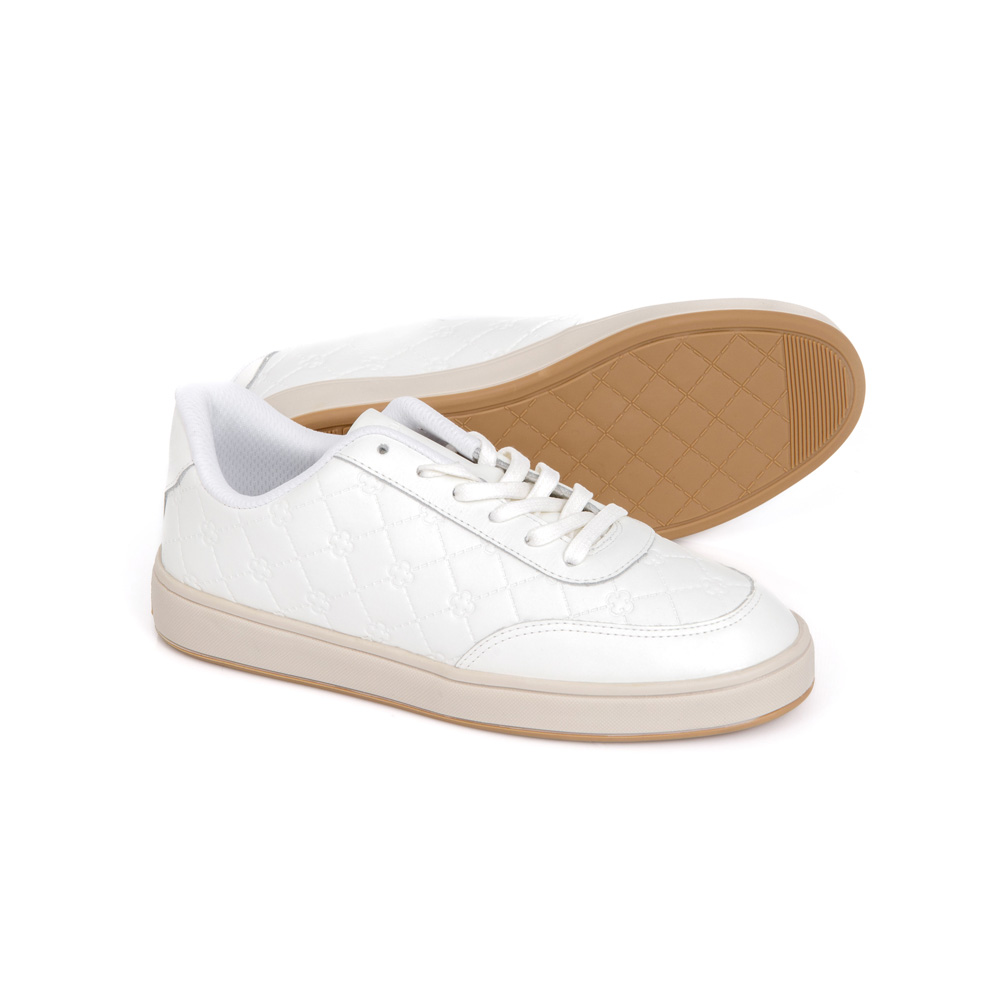 TÊNIS FEMININO BRANCO DE COURO AMARRAÇÃO image number 3