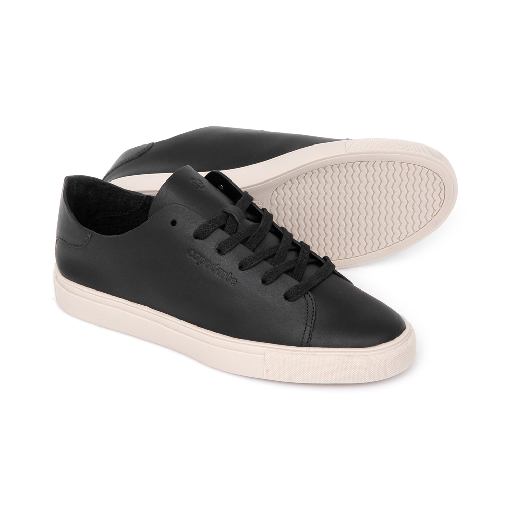 TÊNIS FEMININO PRETO DE COURO AMARRAÇÃO image number 3