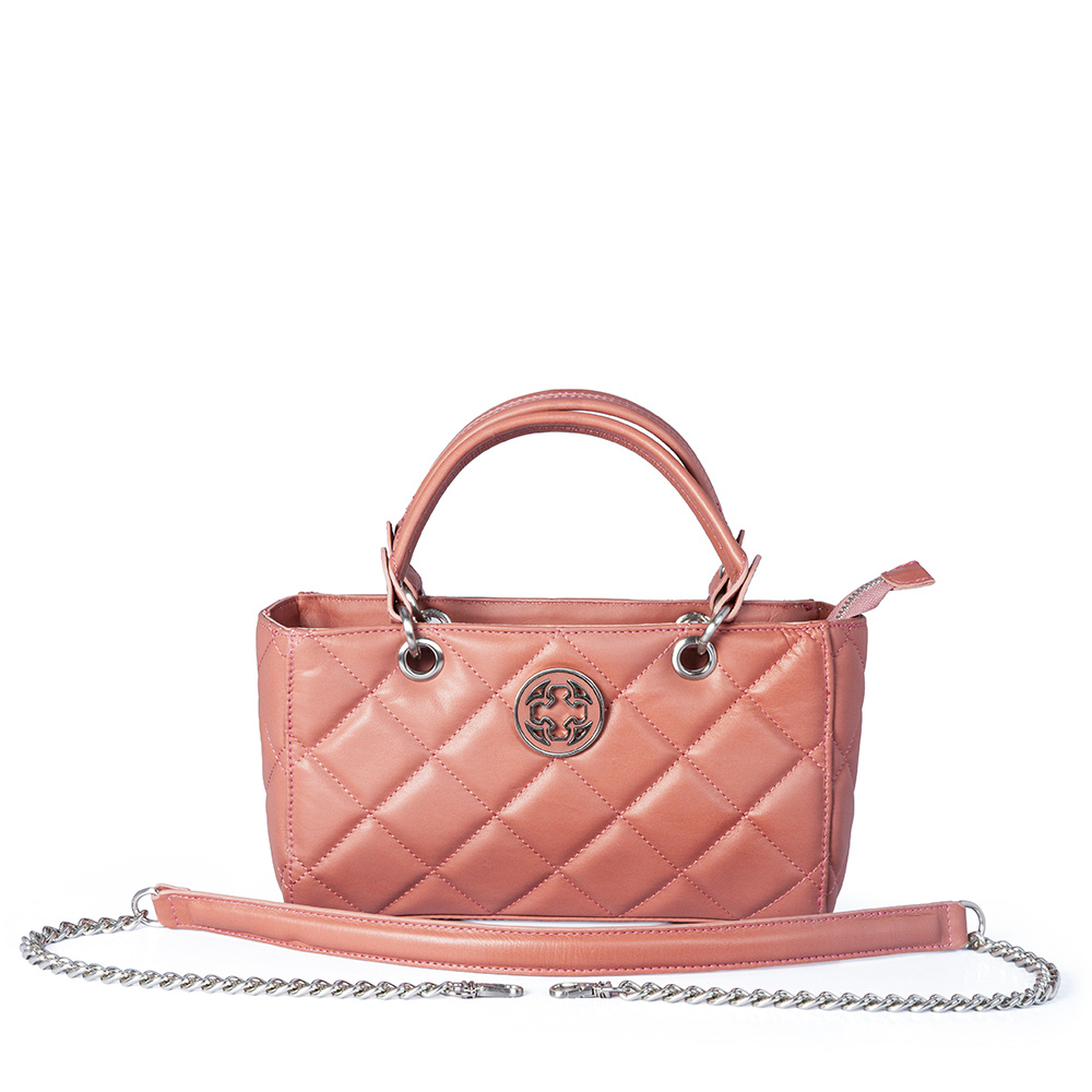 BOLSA TOTE ROSA MALVA MATELASSÊ DE COURO image number 0