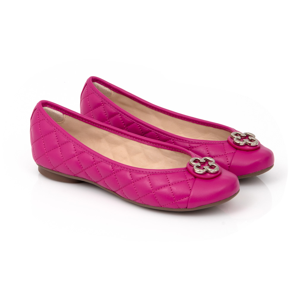 SAPATILHA CATHERINE VINTAGE ROSA DE COURO MATELASSÊ image number 1