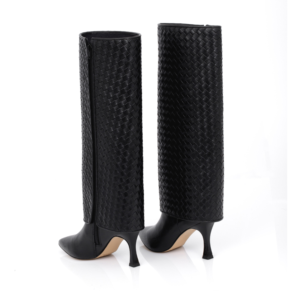 BOTA CANO LONGO PRETA DE COURO image number 4