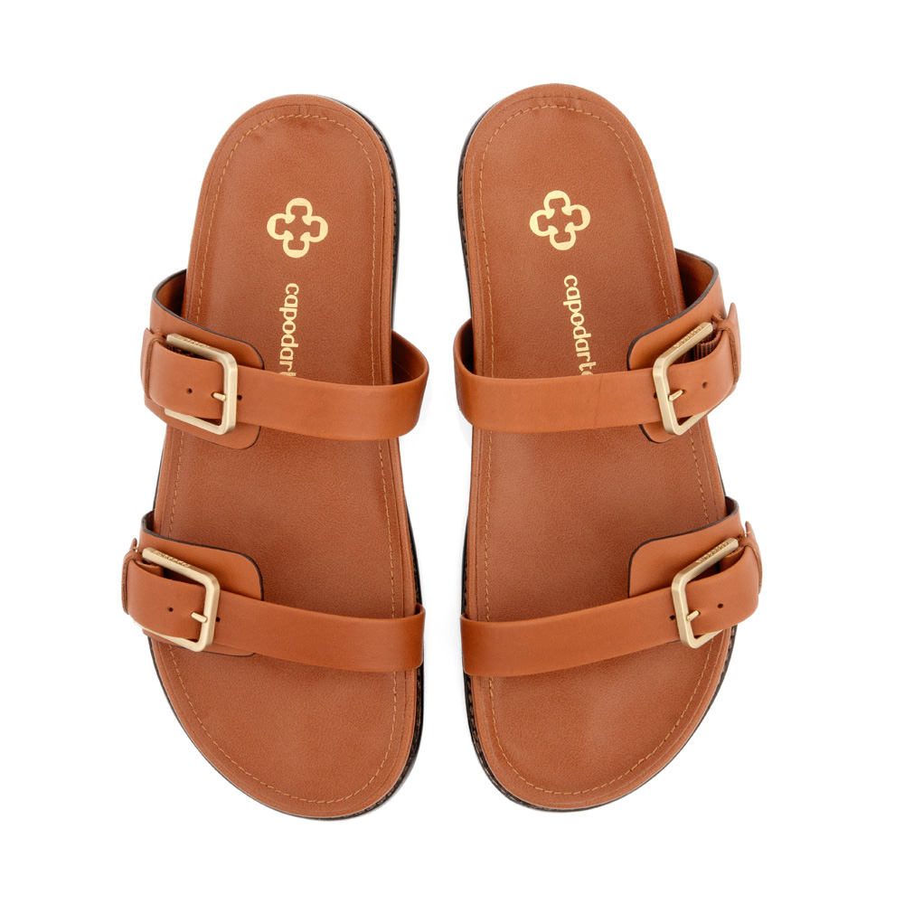 CHINELO PAPETE COURO CARAMELO FIVELAS image number 4
