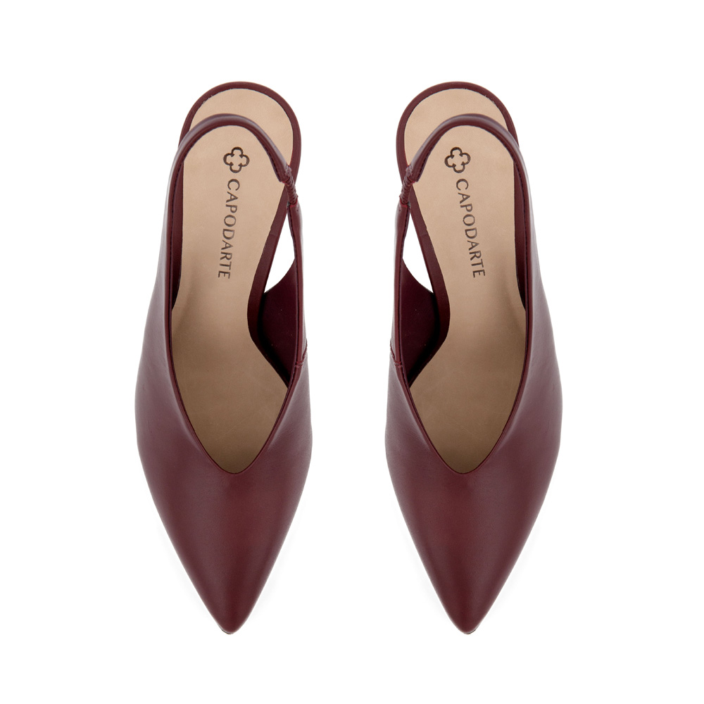 SCARPIN SLINGBACK SALTO ALTO DE COURO BORD&Ocirc; image number 4