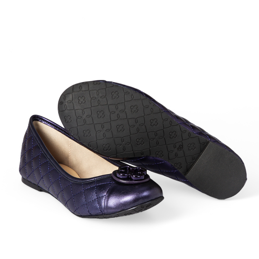 SAPATILHA INFANTIL DE COURO MARINHO AZZURRO METALIZADA MATELASS&Ecirc; CATHERINE image number 3