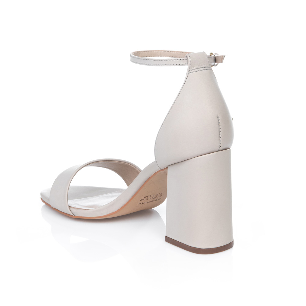 SAND&Aacute;LIA BEGE OSTRA SALTO ALTO DE COURO image number 2