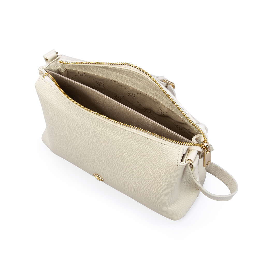 BOLSA PEQUENA BRANCA DUNA DE COURO SHOULDER BAG image number 4