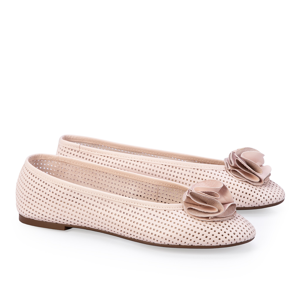 SAPATILHA ROSA PE&Ocirc;NIA DE COURO VAZADO image number 2