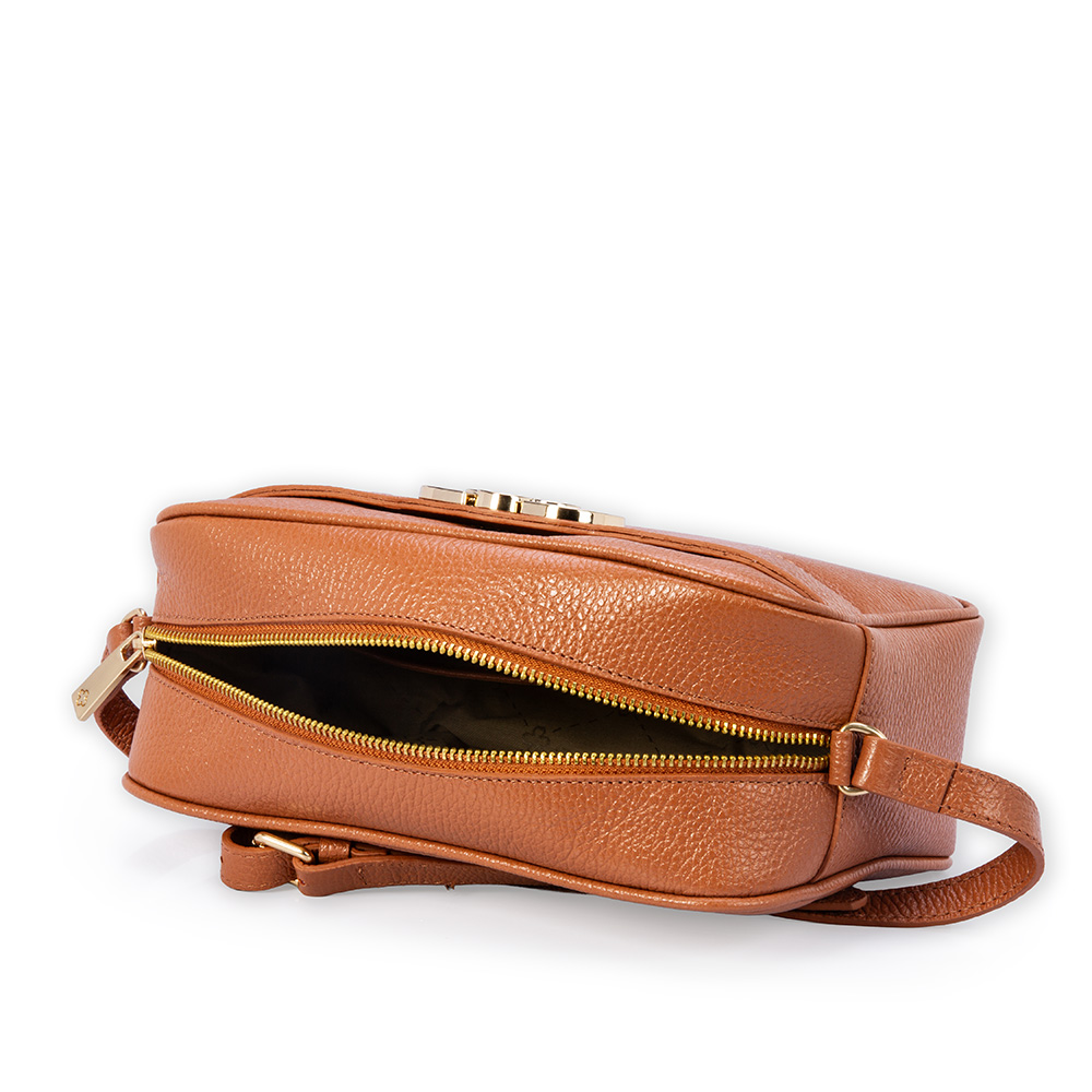 BOLSA TIRACOLO CARAMELO DE COURO SHOULDER BAG image number 4