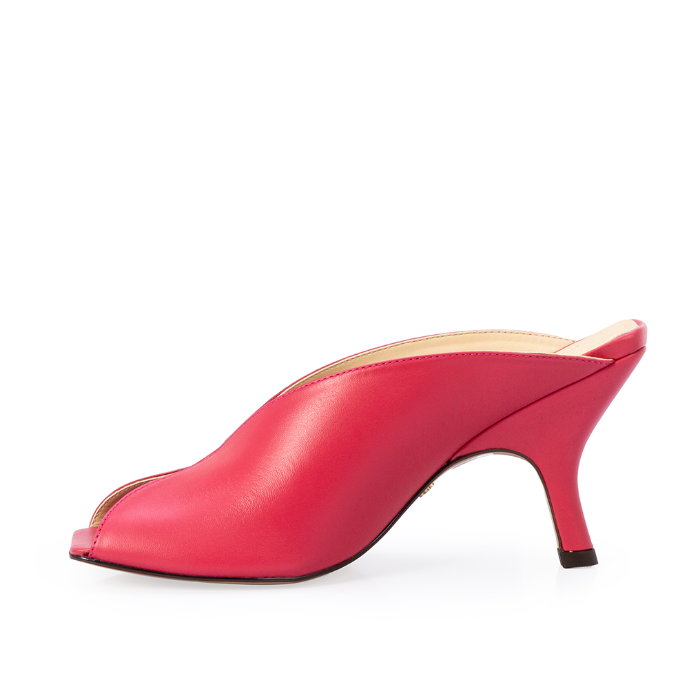 MULE SALTO M&Eacute;DIO COURO ROSA MAGN&Oacute;LIA image number 2