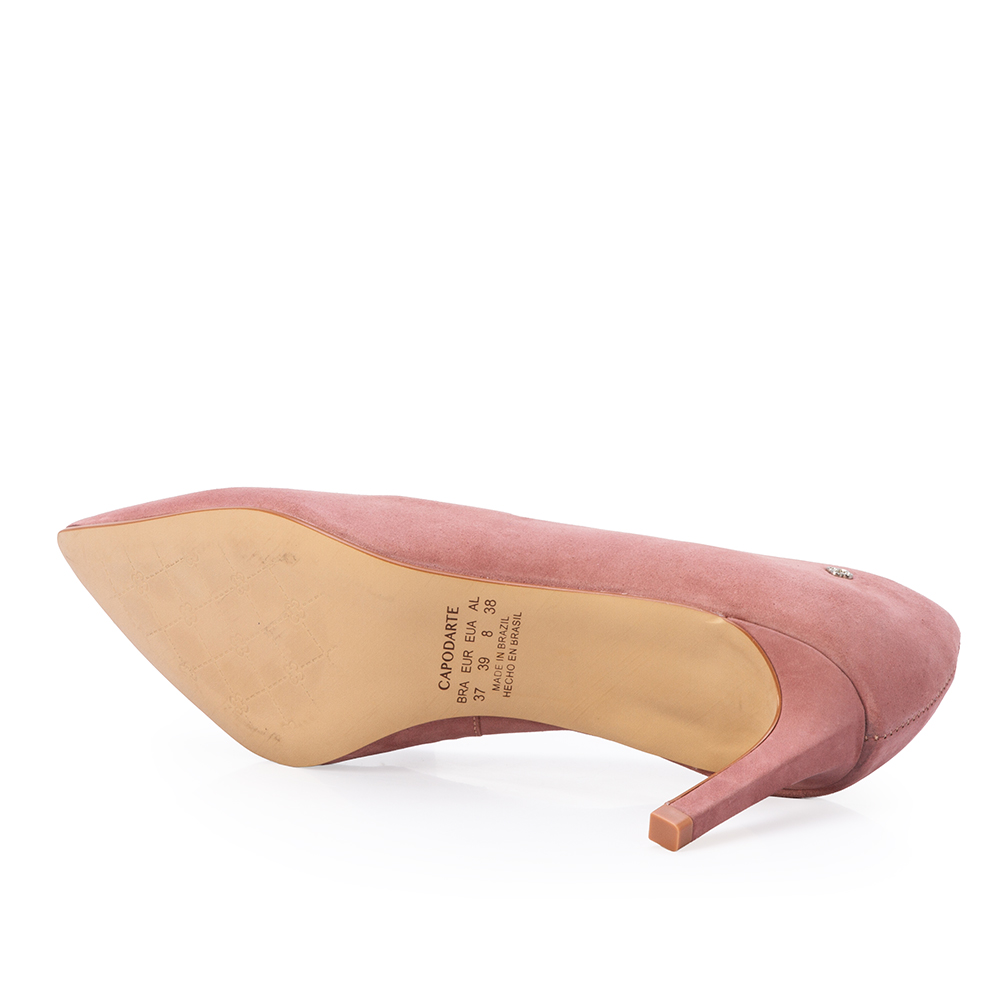 SCARPIN SALTO M&Eacute;DIO ROSA MALVA COURO NOBUCK image number 3