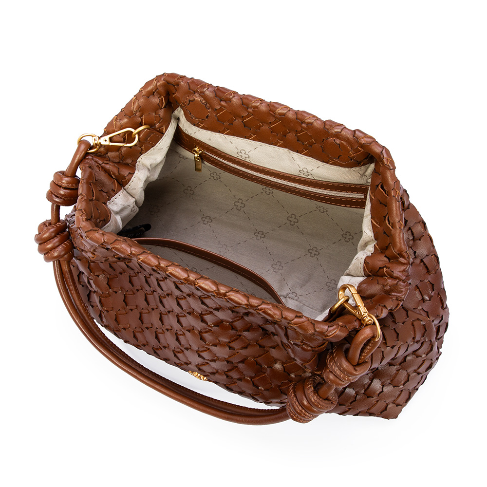 BOLSA M&Eacute;DIA MARROM DE COURO TRESS&Ecirc; CLUTCH image number 4