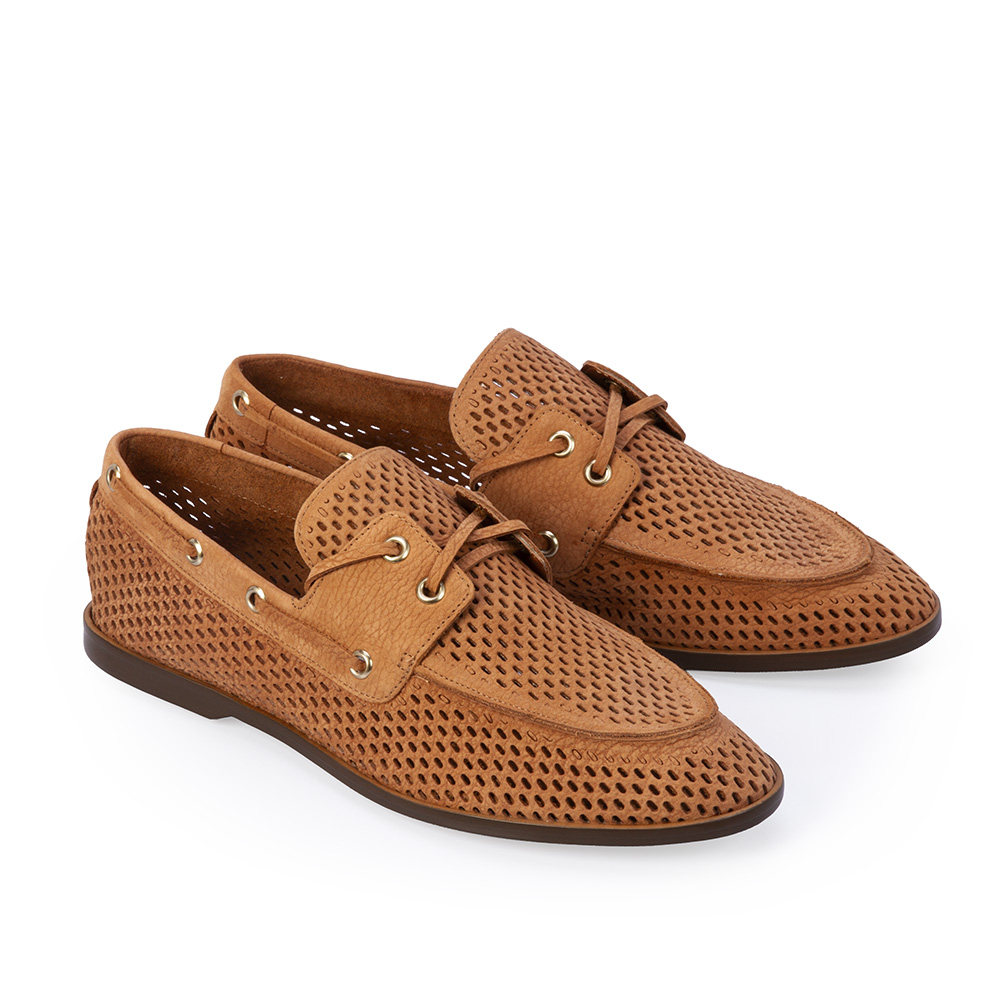 LOAFER MOCASSIM CARAMELO DE COURO NOBUCK image number 1