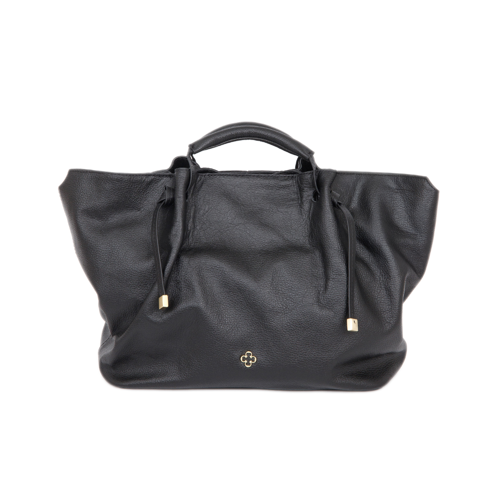 BOLSA MÉDIA COURO PRETA SHOPPER image number 2